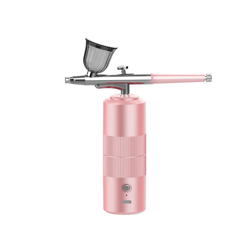 Portable Nail Art Airbrush Kit with High Pressure Nanobelt Compressor and Oxygen Injector Specialized Tools for Craft Painting