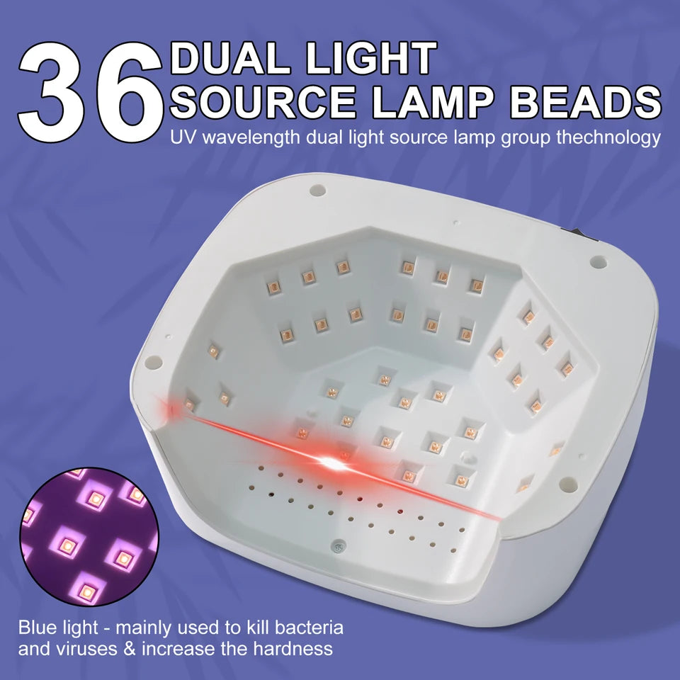 Professional UV LED Nail Lamp 36 LED Gel Nail Polish Dryer with Automatic Sensor Curing Lamp for Nail Art Salon UV Light Tools