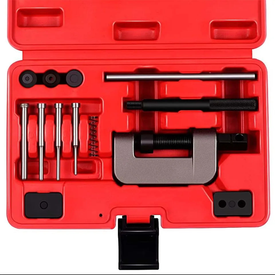 SCITOO 13pcs Drive Chain Cutter Breaker Riveting Rivet Tool Kit with Chain Pins Rivet Pin Spring Fit ATV Bike Motorcycle
