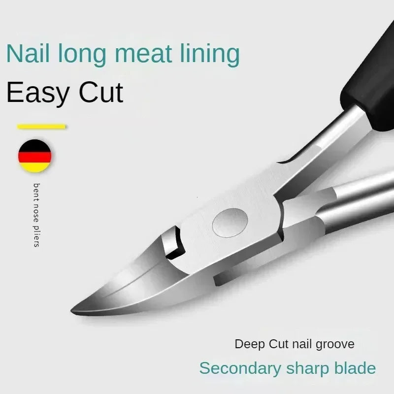 Professional Toe Nail Clippers Cutter ingrown toenail tool Thick Nail Dead Skin Dirt Remover Super Sharp Curved Blade Nail Tools