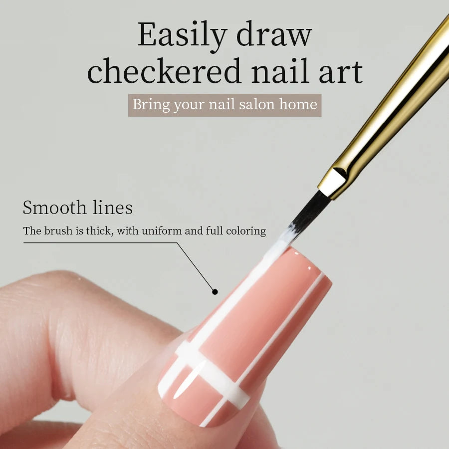 RSNAIL Nail Art Brush Checker Nail Drawing Painting Line Brush Nail Art Tool Acrylic Painting Brushes DIY Design Manicure Tools