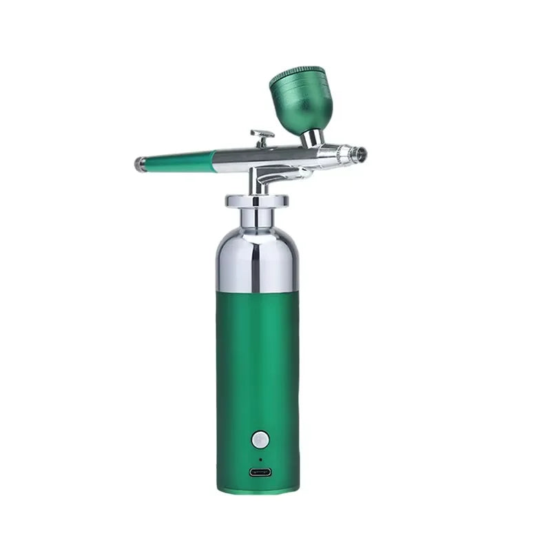Portable Nail Art Airbrush Kit with High Pressure Nanobelt Compressor and Oxygen Injector Specialized Tools for Craft Painting
